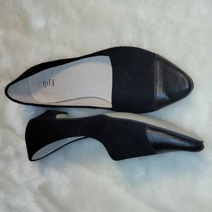 J-Jill cap pointed d'orsay suede leather pointed flat